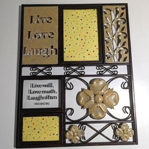 Live Love Laugh Metal Wall Picture Frame - holds 2 pictures